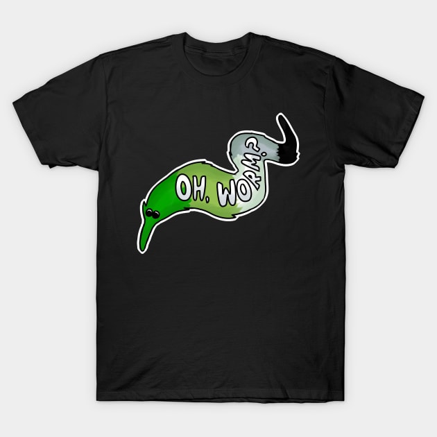 LGBTQ+ Aromantic Pride Worm on a String T-Shirt by revenantwyrm